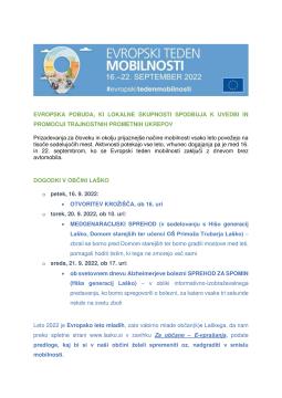 Evropski teden mobilnosti se začne ta petek 1